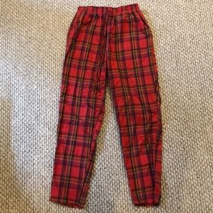 Missguided red plaid pants